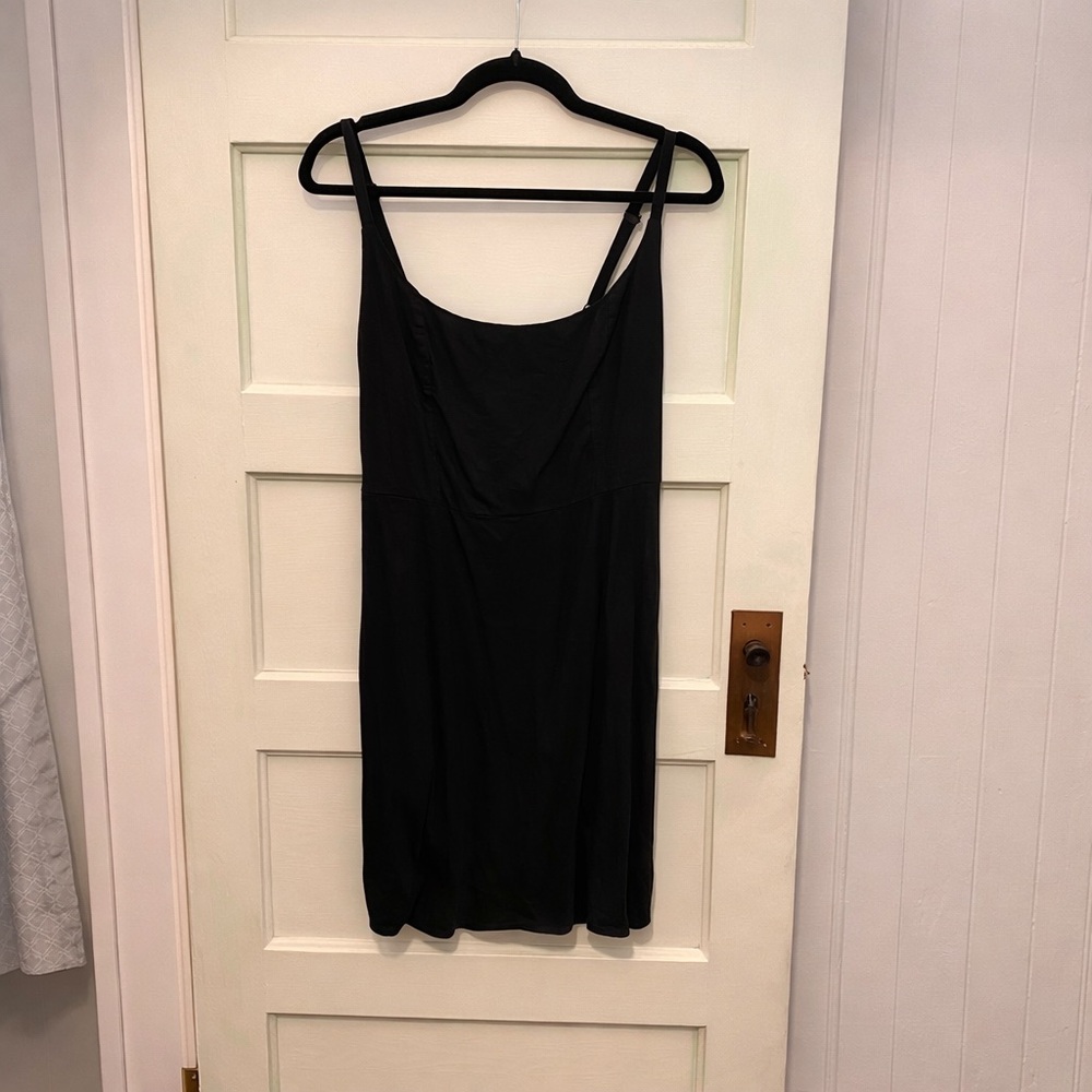 Old Navy Black Linen and Rayon Slip Dress with Pockets